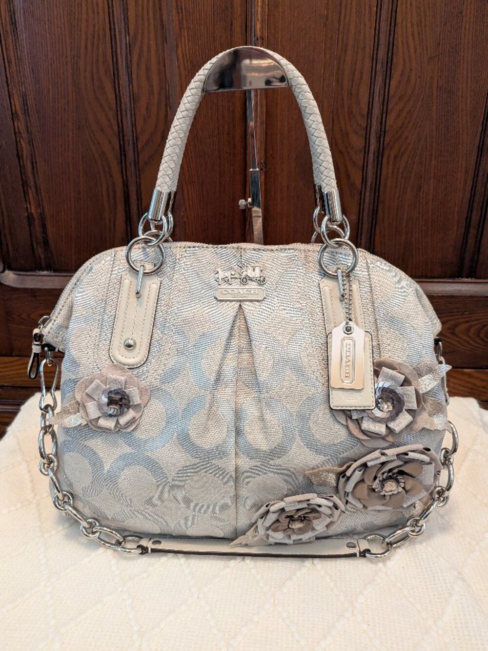 COACH MADISON FLORAL APPLIQUÉ LARGE PURSE, K1082-16384
